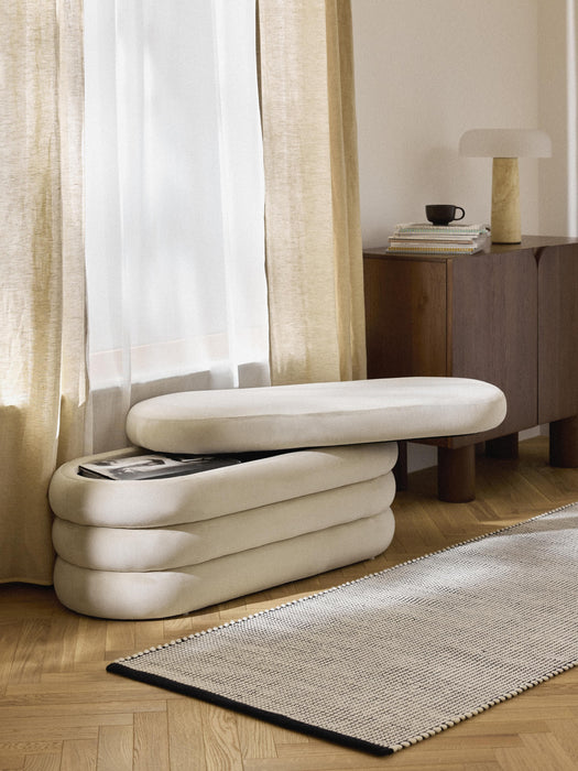 Velvet Upholstered Bench Alto with Storage Space