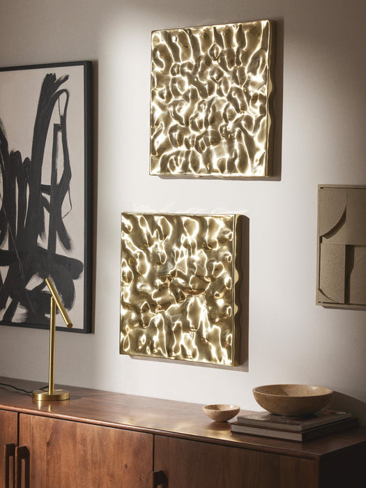Wall Objects Splash with Hammered Surface Set of 2