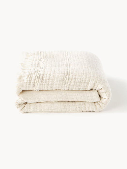 Kailani Cotton Bedspread with Fringes