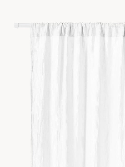 Malvina Sheer Muslin Rod Pocket Curtains, Set of 2, W 130 cm