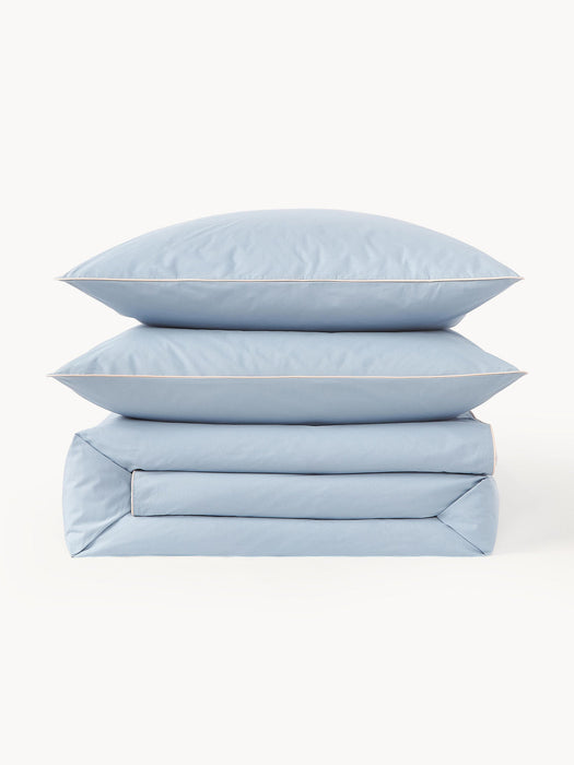 Daria Cotton Percale Duvet Cover with Piping