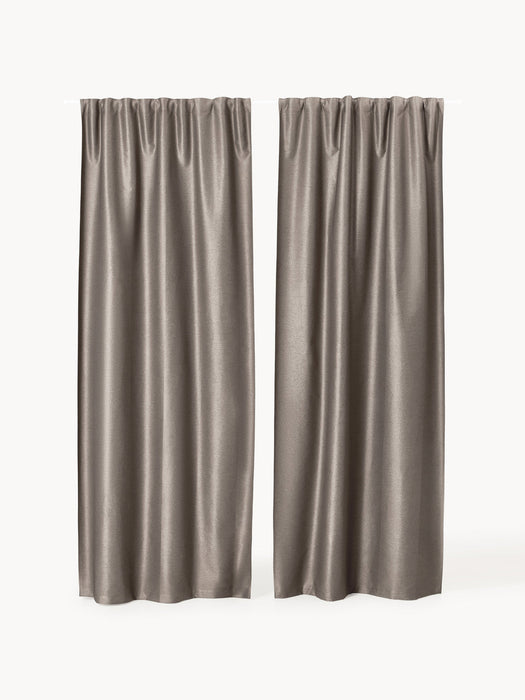 Asher Blackout Multi-Band Curtains, Set of 2, W 140 cm