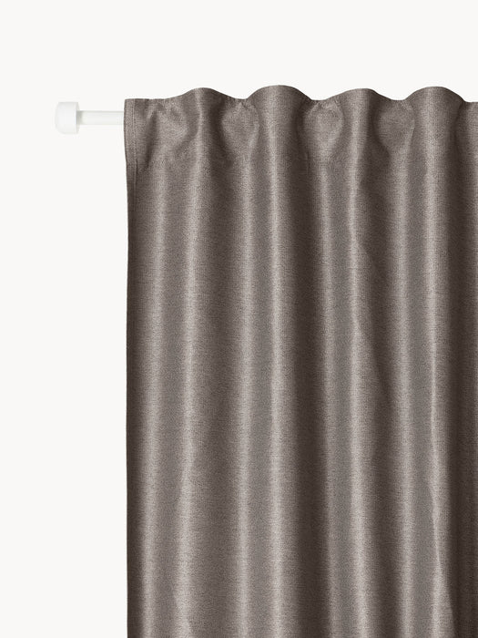 Asher Blackout Multi-Band Curtains, Set of 2, W 140 cm