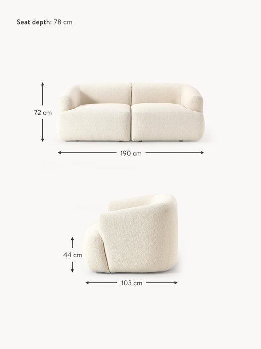Modular Boucl Sofa Sofia 2-seater