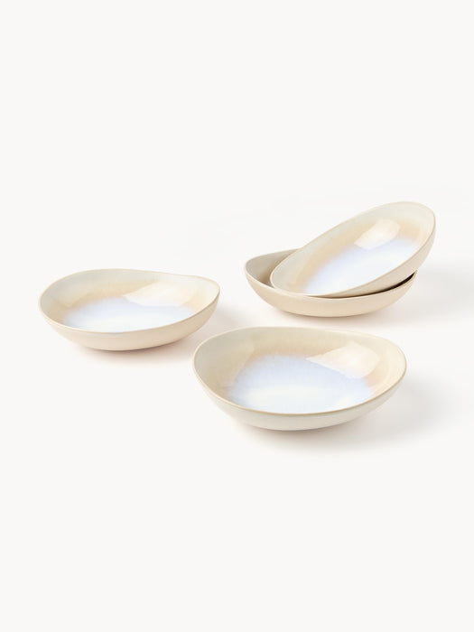 Handmade Reactive Glaze Tableware Set Alcina 4 people Set of 12