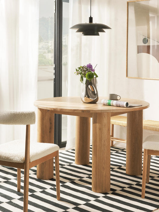 Ohana Round Oak Wood Dining Table, Ã 120 cm