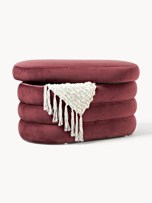 Small Velvet Upholstered Bench Alto with Storage Space