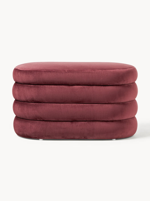 Small Velvet Upholstered Bench Alto with Storage Space