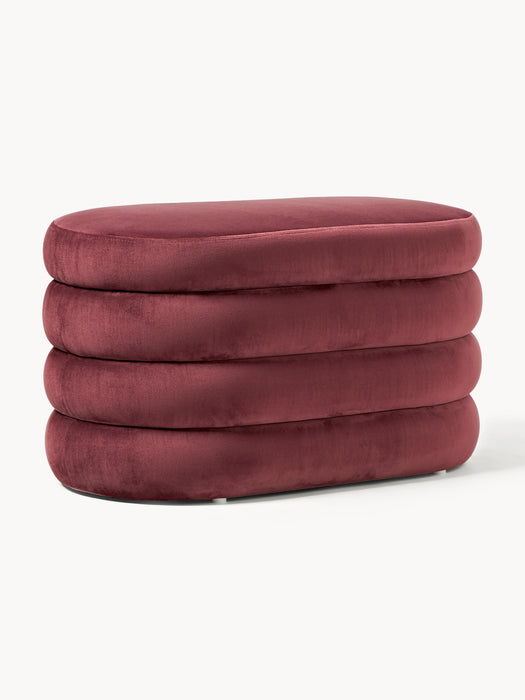 Small Velvet Upholstered Bench Alto with Storage Space