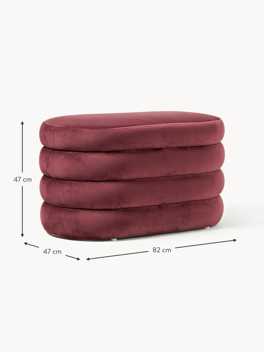 Small Velvet Upholstered Bench Alto with Storage Space