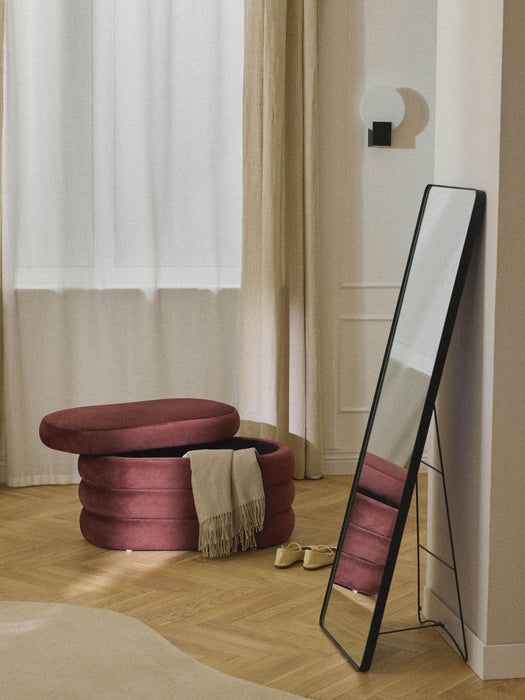 Small Velvet Upholstered Bench Alto with Storage Space