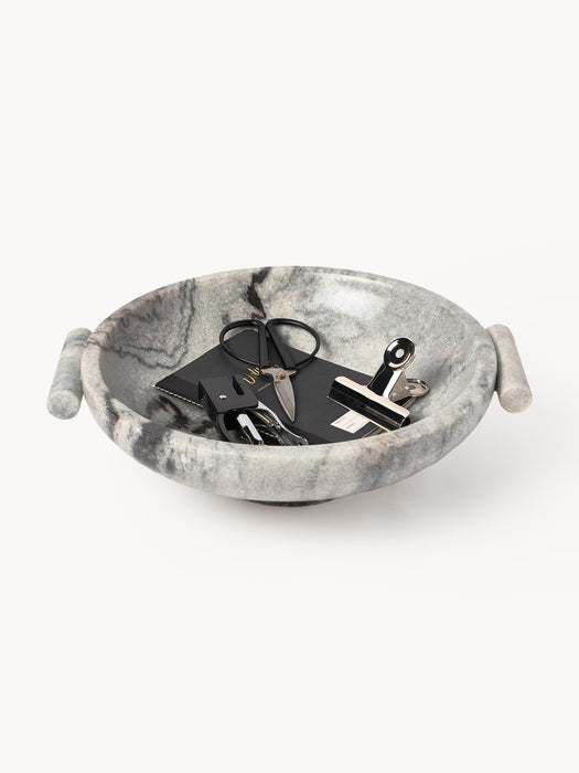 Decorative Marble Bowl Fossil H 10 cm