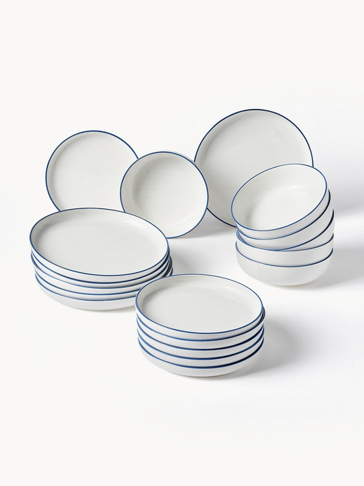 Porcelain Tableware Set Facile 6 People Set of 18