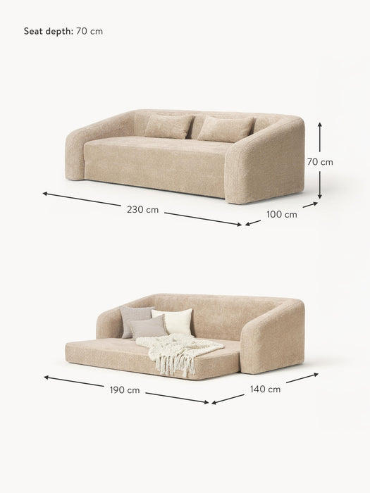Teddy Boucl Sofa Bed Eliot 3-seater