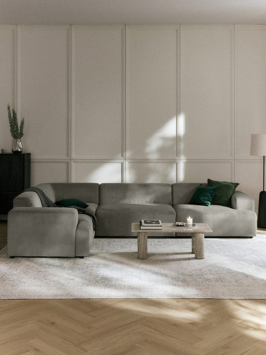 Melva Large Corduroy Corner Sofa (4-seater)