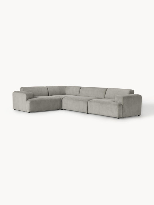 Melva Large Corduroy Corner Sofa (4-seater)