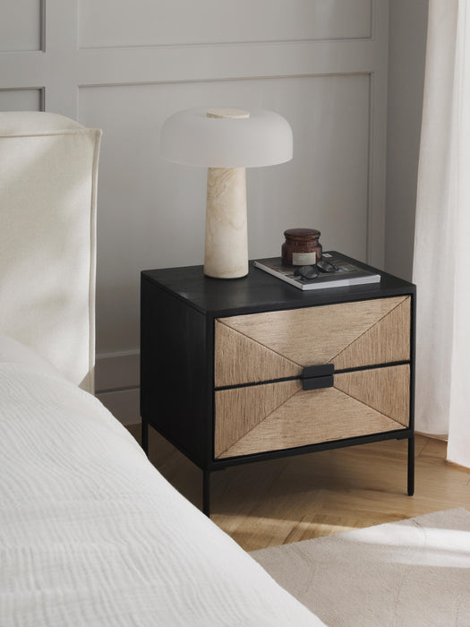Mango Wood Bedside Table June with Drawers