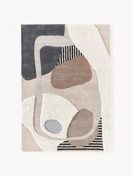 High-Low Wool Rug Rosco Hand-Tufted