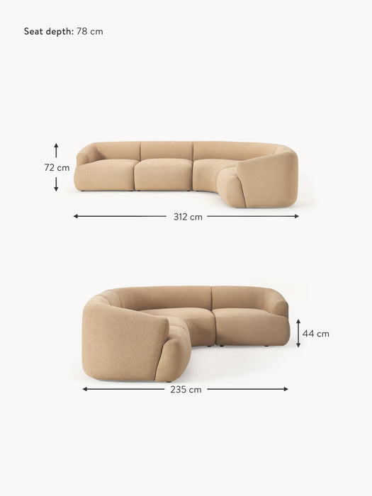 Modular Boucl Corner Sofa Sofia 4-seater