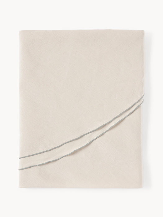 Round Linen Tablecloth Kennedy with Decorative Edging