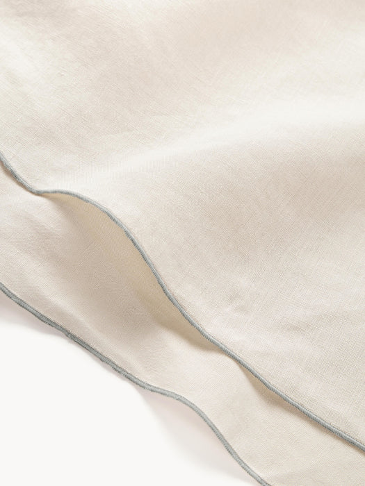 Round Linen Tablecloth Kennedy with Decorative Edging