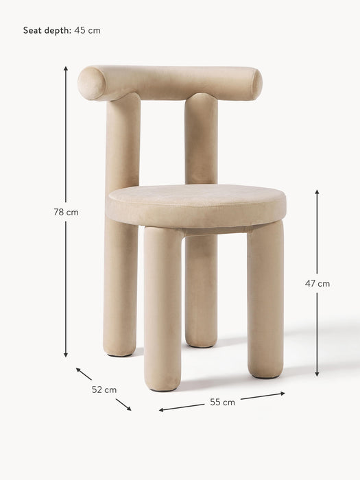 Upholstered Velvet Chair Calan