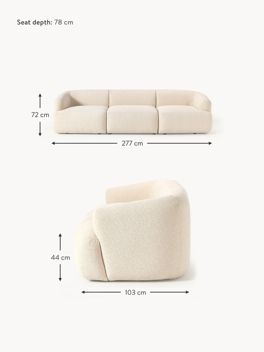 Modular Boucl Sofa Sofia 3-seater