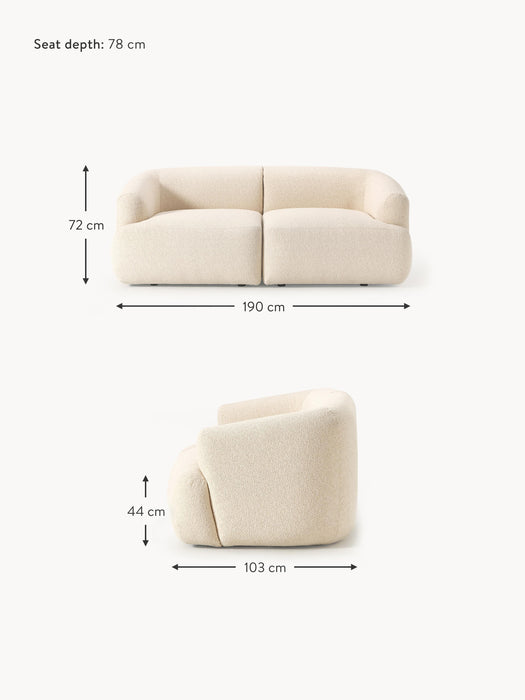 Modular Boucl Sofa Sofia 2-seater