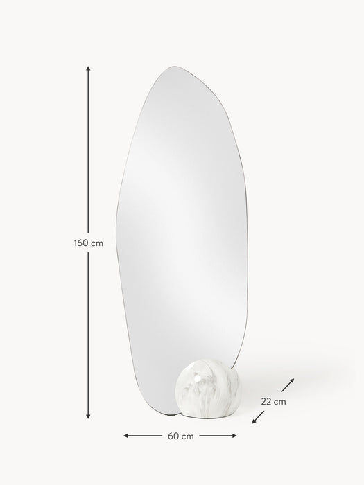 Full-Length Leaner Mirror Bonita with Marble Effect Base