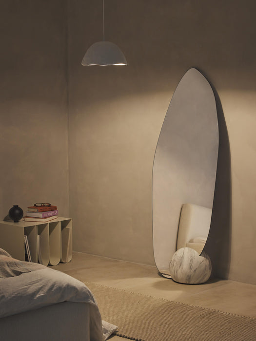 Full-Length Leaner Mirror Bonita with Marble Effect Base