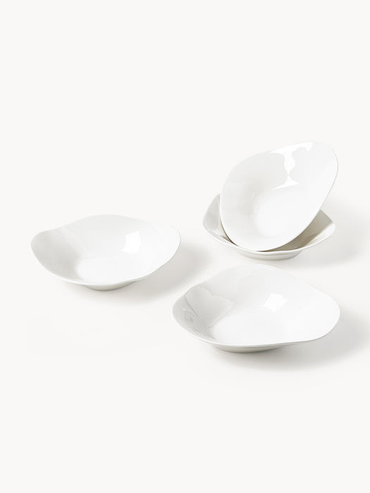 Organic Shaped Porcelain Tableware Set Joana 4 people Set of 12