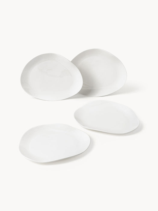 Organic Shaped Porcelain Tableware Set Joana 4 people Set of 12