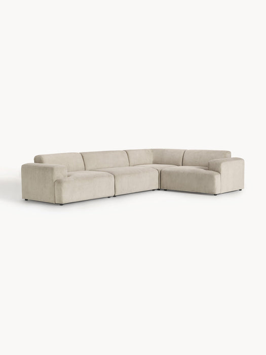 Melva Large Corduroy Corner Sofa (4-seater)