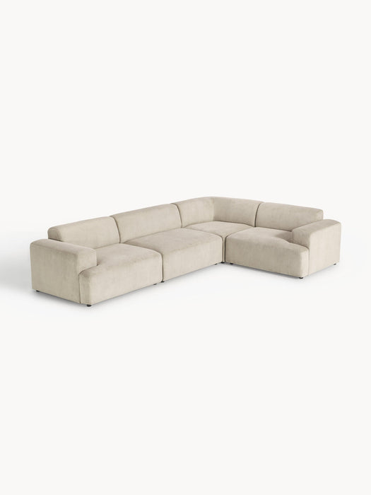 Melva Large Corduroy Corner Sofa (4-seater)