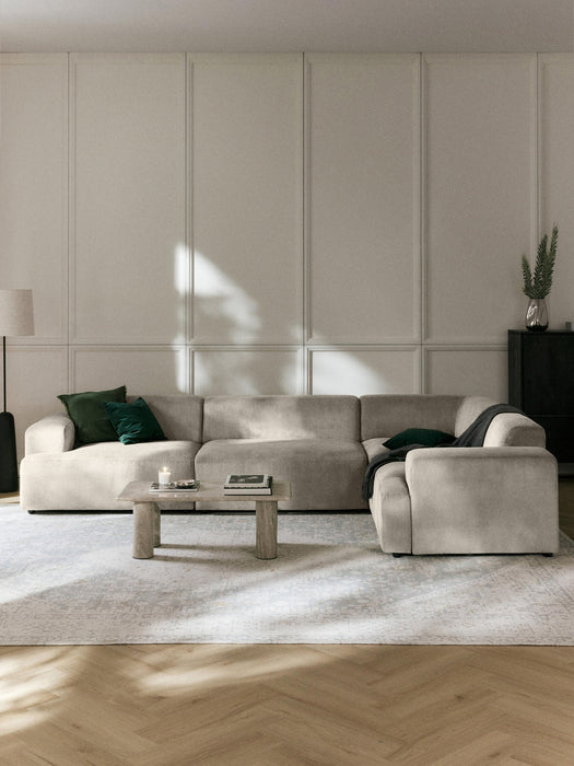 Melva Large Corduroy Corner Sofa (4-seater)
