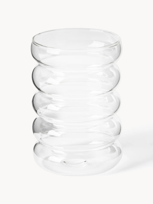 Mouth-Blown Glass Bathroom Accessories Bubbly Set of 2