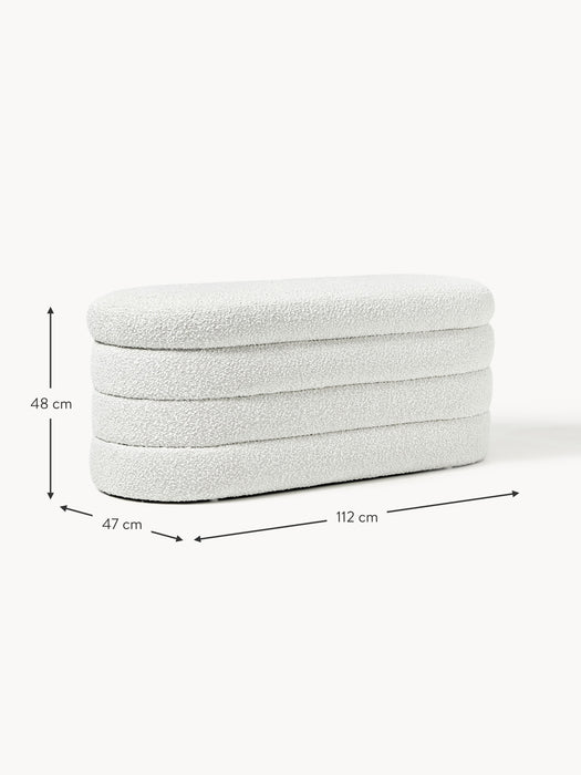 Boucl Upholstered Bench Alto with Storage Space
