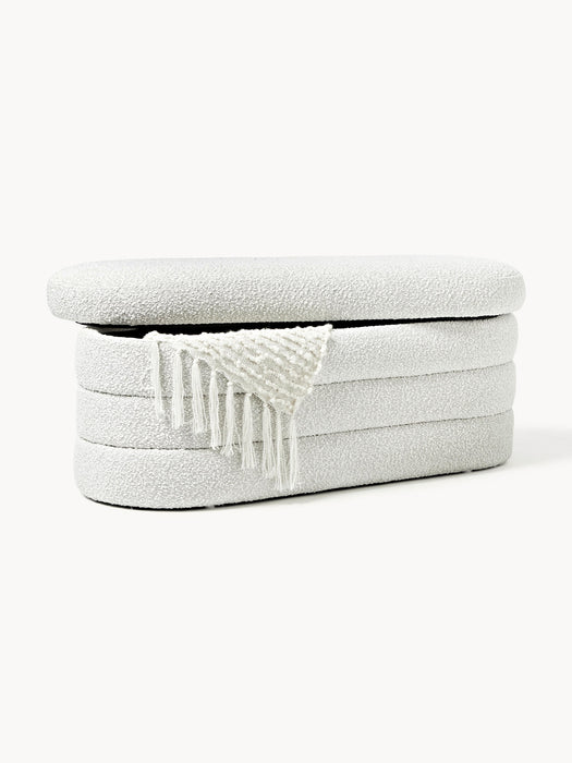 Boucl Upholstered Bench Alto with Storage Space