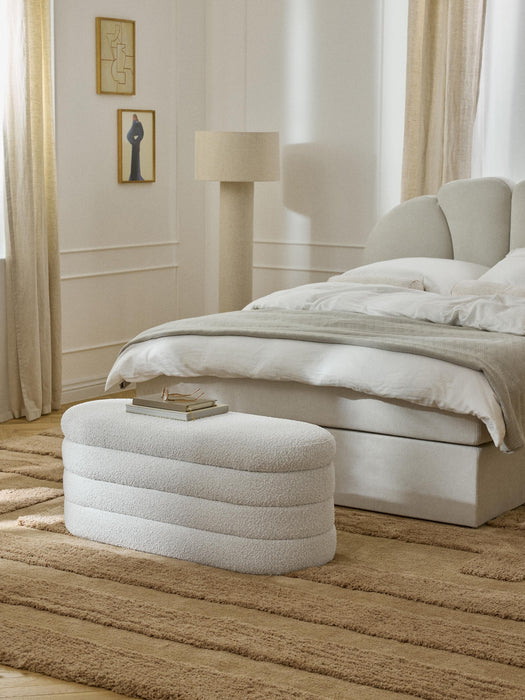 Boucl Upholstered Bench Alto with Storage Space