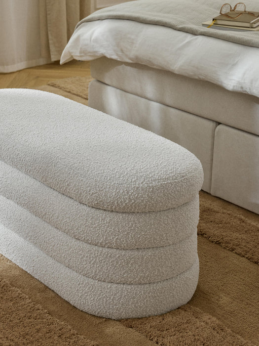 Boucl Upholstered Bench Alto with Storage Space