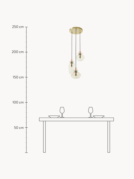 Coloured Glass Pendant Light Nyra