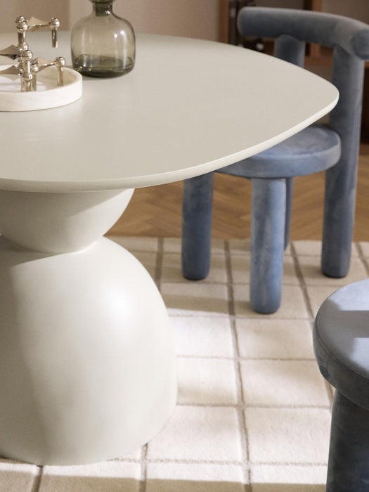 Sahra Round Dining Table with Organic Design, in various sizes