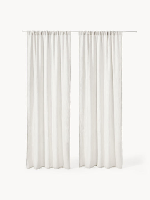 Malvina Sheer Muslin Rod Pocket Curtains, Set of 2, W 130 cm