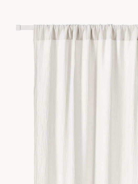 Malvina Sheer Muslin Rod Pocket Curtains, Set of 2, W 130 cm