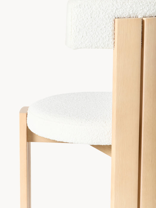 Wooden Dining Chair Katya with Boucl Upholstery