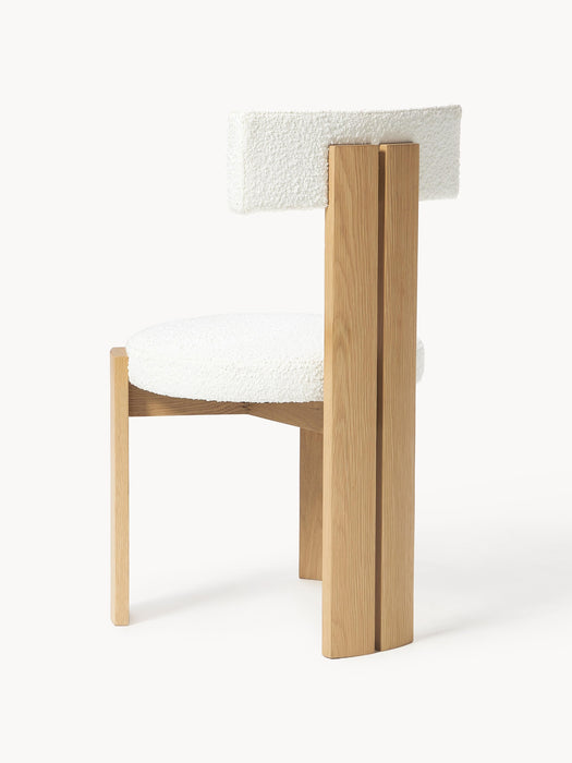Wooden Dining Chair Katya with Boucl Upholstery