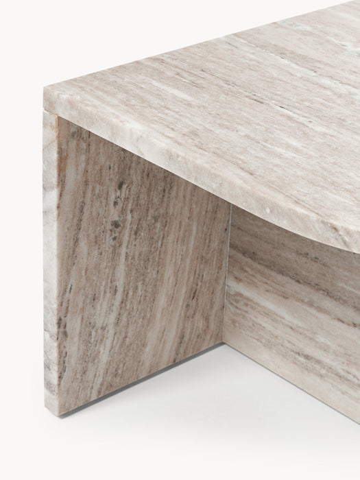 Oval Metal and Marble Coffee Tables Leander Set of 2