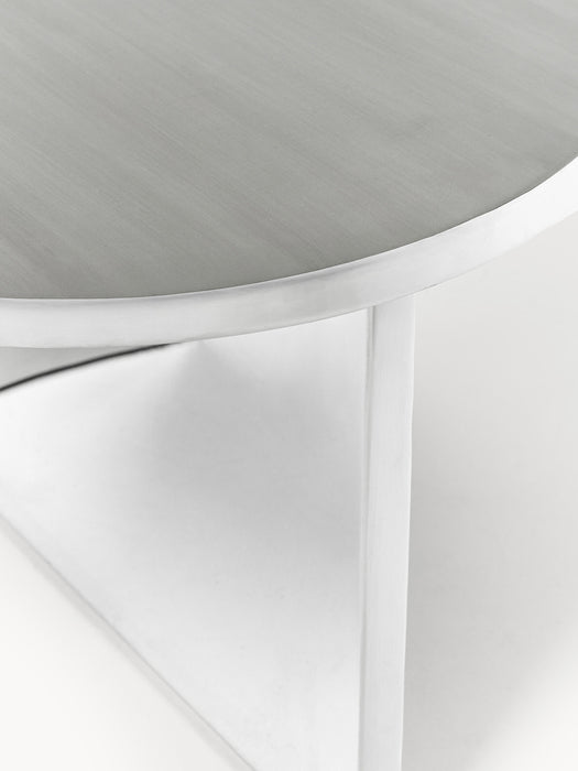 Oval Metal and Marble Coffee Tables Leander Set of 2