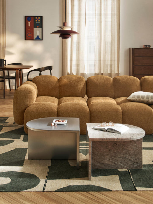 Oval Metal and Marble Coffee Tables Leander Set of 2