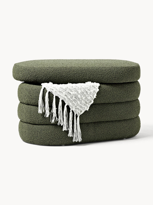 Small Boucl Upholstered Bench Alto with Storage Space